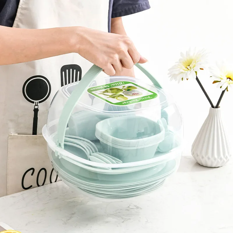 Camping Cooking Dining Set - Ensemble de vaisselle en plastique portable